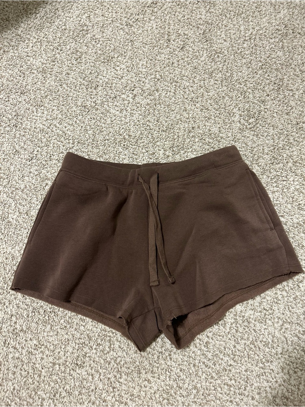 Carbon Brown Athletic Drawstring Shorts